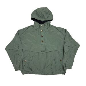 Vintage 1990s Columbia Hooded Pullover Anorak Kangaroo Jacket Green XL